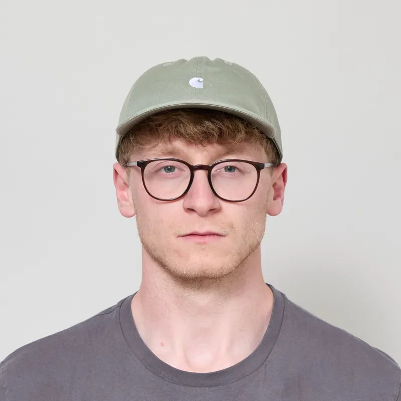 Carhartt WIP Madison Logo Cap Shady Green White-1