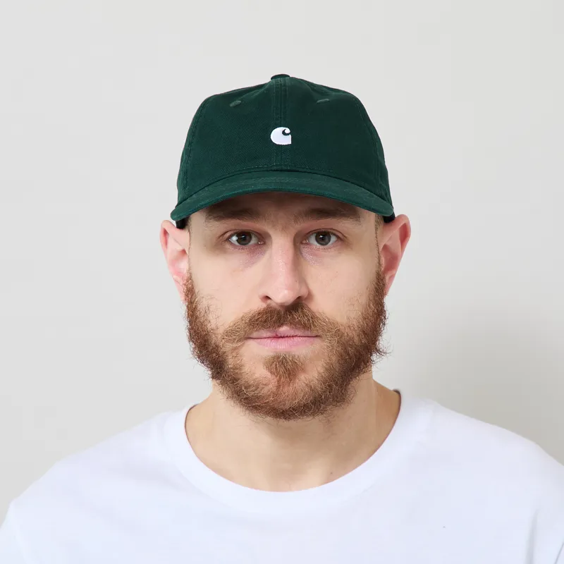 Carhartt WIP Madison Logo Cap Dark Scarab White-1