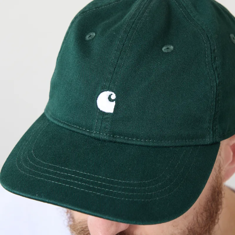Carhartt WIP Madison Logo Cap Dark Scarab White-3