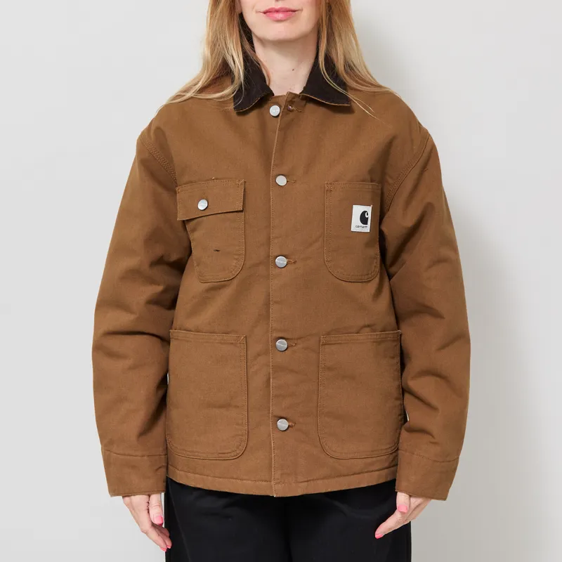 Carhartt WIP Womens OG Michigan Coat WIP H Brown Tobacco Rinsed