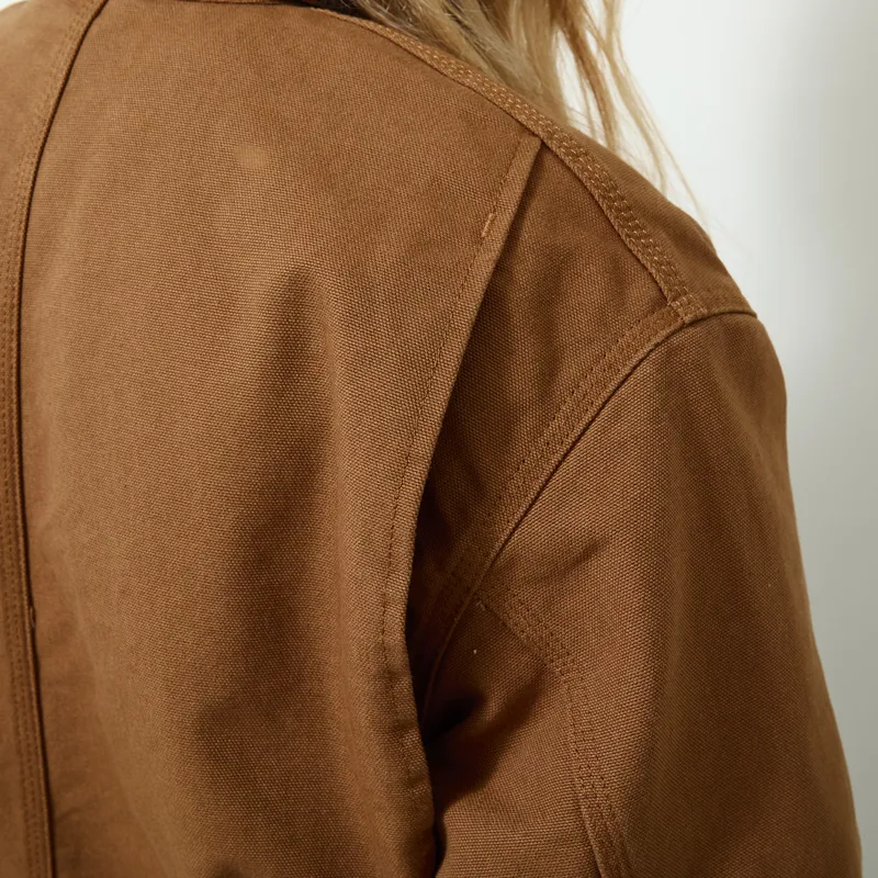 Carhartt WIP Womens OG Michigan Coat WIP H Brown Tobacco Rinsed-5
