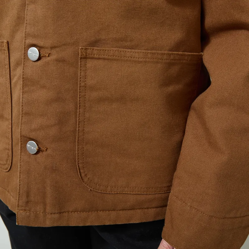 Carhartt WIP Womens OG Michigan Coat WIP H Brown Tobacco Rinsed-8