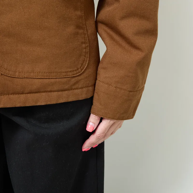 Carhartt WIP Womens OG Michigan Coat WIP H Brown Tobacco Rinsed-10