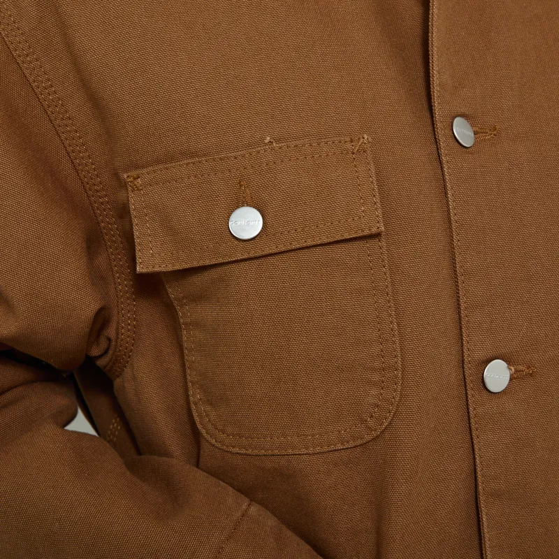 Carhartt WIP Womens OG Michigan Coat WIP H Brown Tobacco Rinsed-6