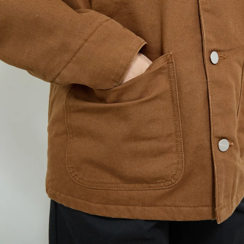 Carhartt WIP Womens OG Michigan Coat WIP H Brown Tobacco Rinsed-9