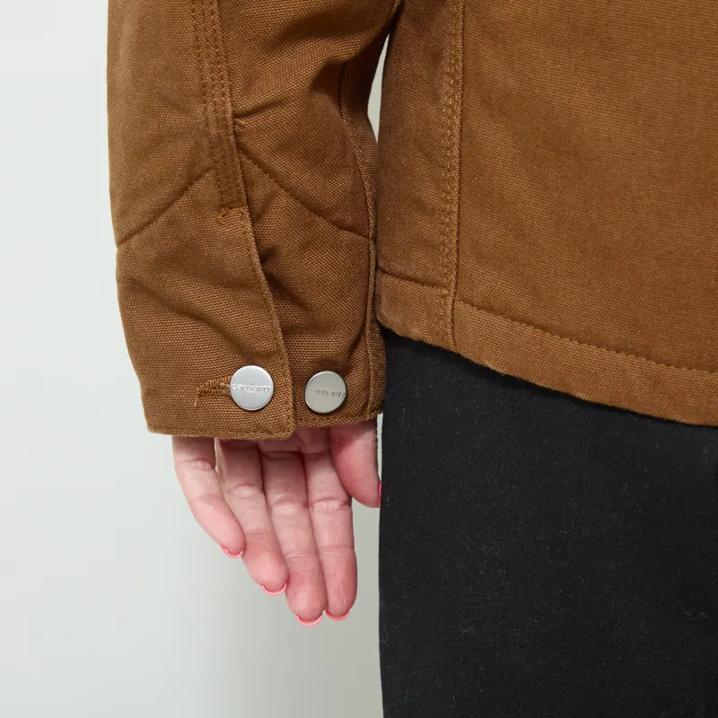 Carhartt WIP Womens OG Michigan Coat WIP H Brown Tobacco Rinsed-11