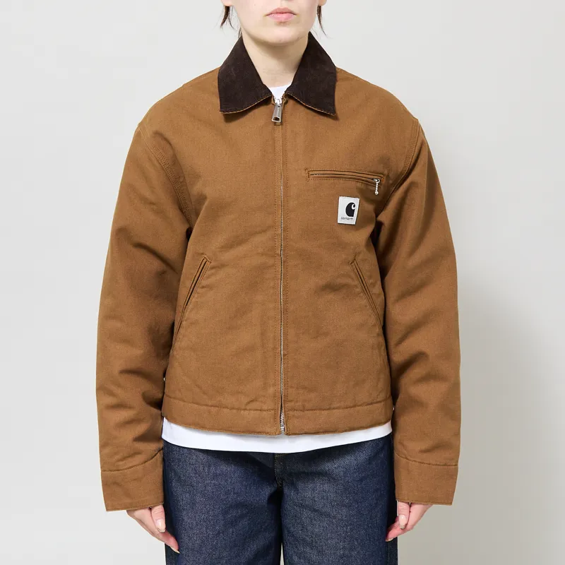 Carhartt WIP Womens OG Detroit Jacket WIP H Brown Tobacco Rinsed-1