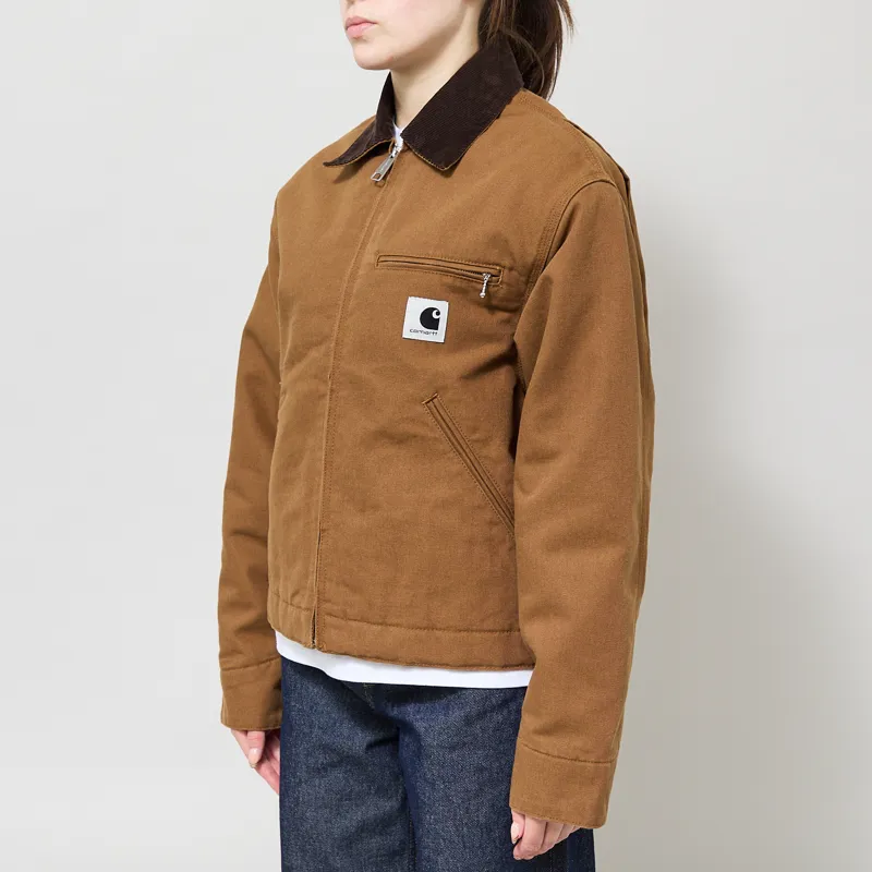 Carhartt WIP Womens OG Detroit Jacket WIP H Brown Tobacco Rinsed-2