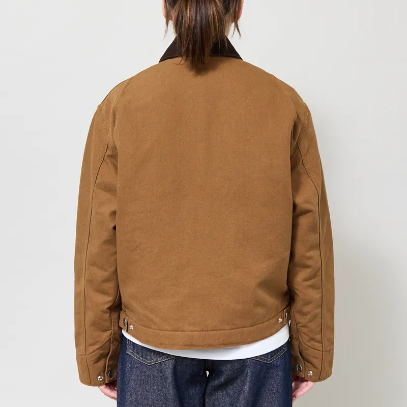 Carhartt WIP Womens OG Detroit Jacket WIP H Brown Tobacco Rinsed-3