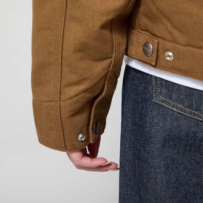 Carhartt WIP Womens OG Detroit Jacket WIP H Brown Tobacco Rinsed-10