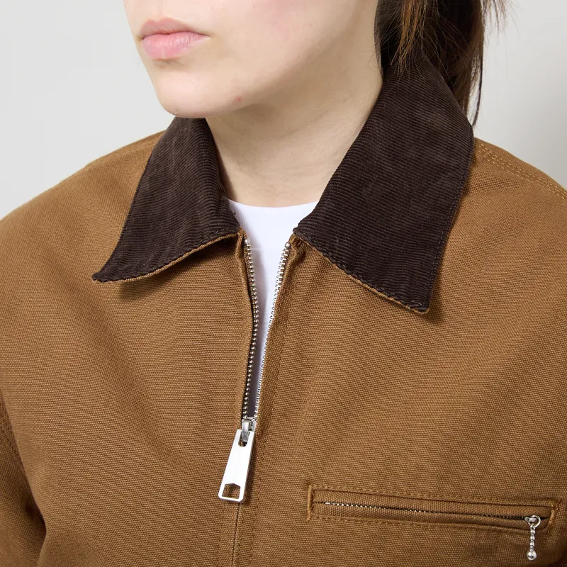 Carhartt WIP Womens OG Detroit Jacket WIP H Brown Tobacco Rinsed-4