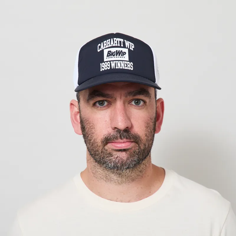 Carhartt WIP 89 Winners Trucker Cap Dark Navy White-1