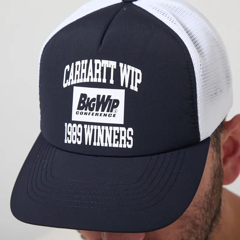 Carhartt WIP 89 Winners Trucker Cap Dark Navy White-3