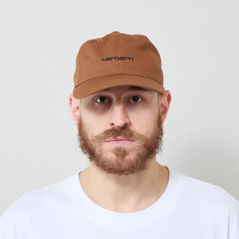 Carhartt WIP Canvas Script Cap WIP H Brown Black-1