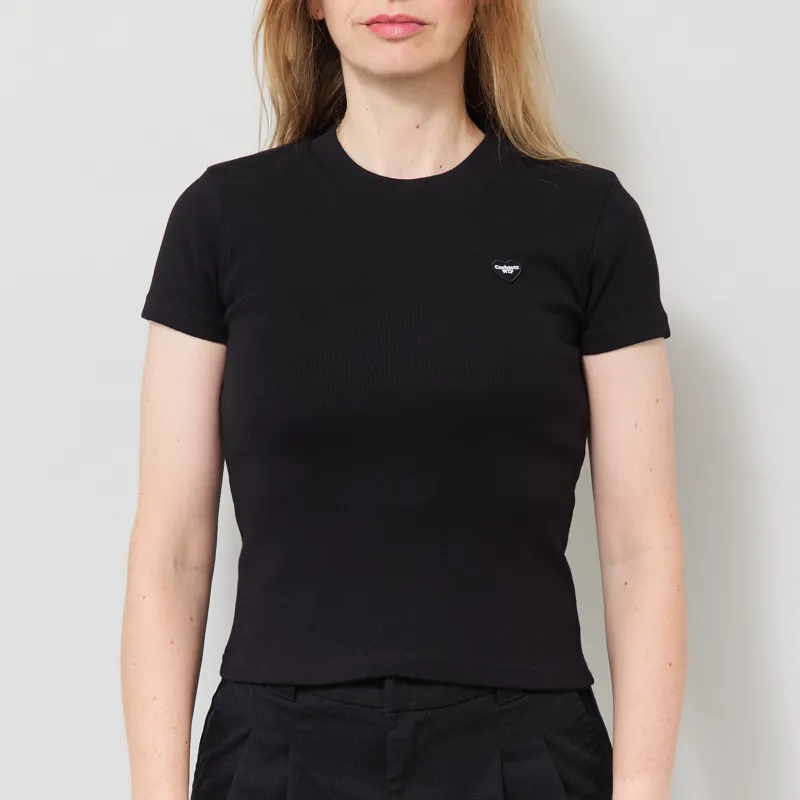 Carhartt WIP Womens Small Heart Patch T Shirt Black