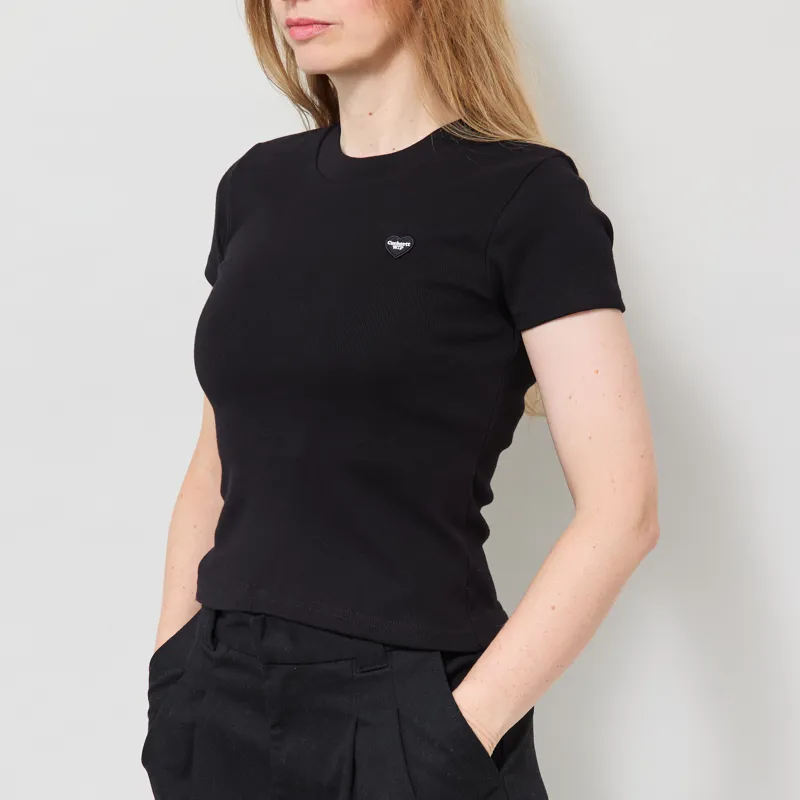 Carhartt WIP Womens Small Heart Patch T Shirt Black-1