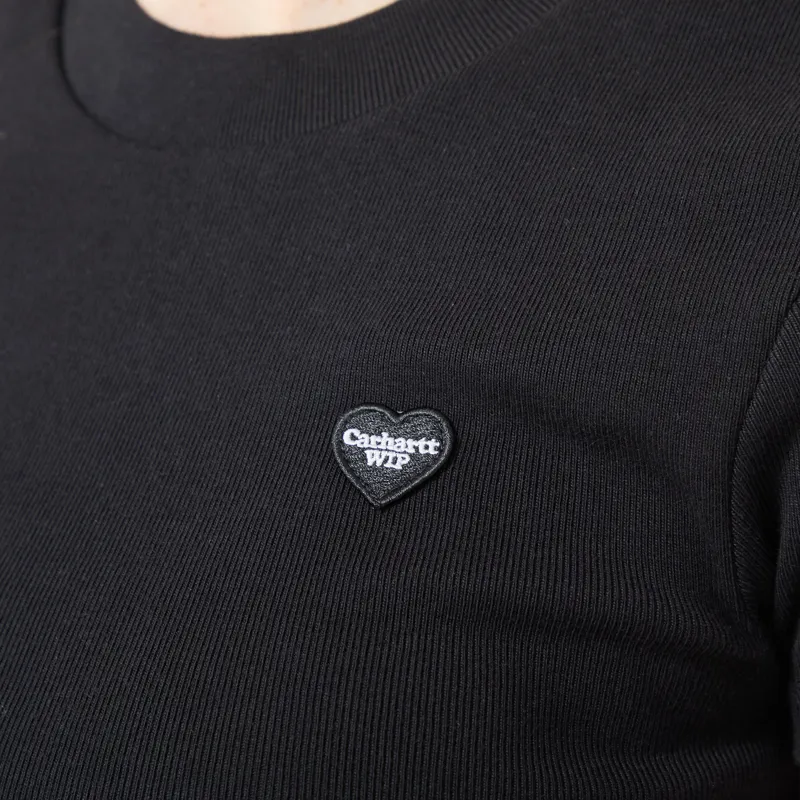 Carhartt WIP Womens Small Heart Patch T Shirt Black-5
