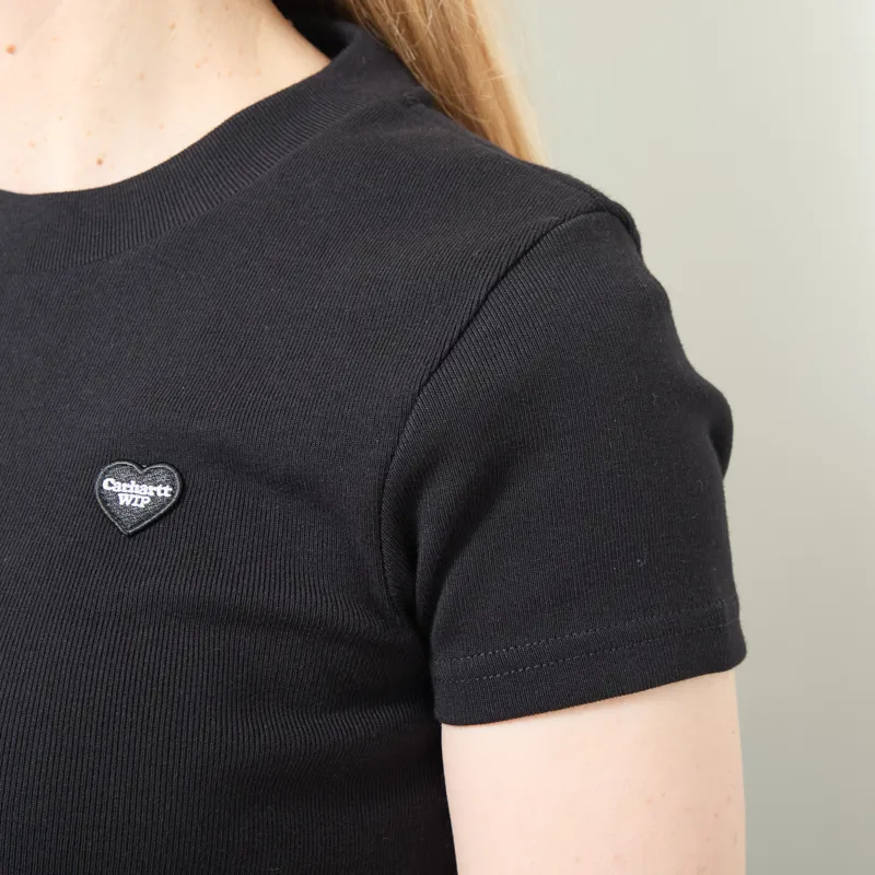 Carhartt WIP Womens Small Heart Patch T Shirt Black-4