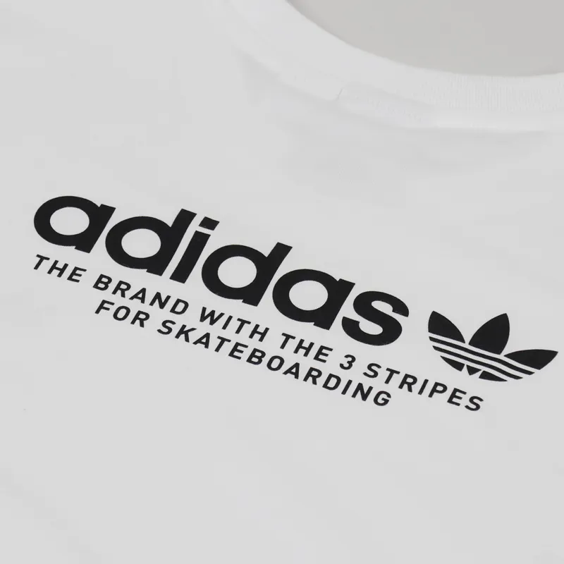 adidas skateboarding logo roll neck top in white