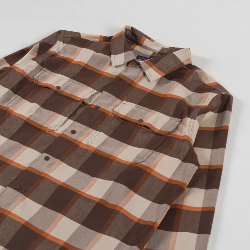 Patagonia Canyonite Flannel Shirt Cliffs Edge Molasses Brown-2