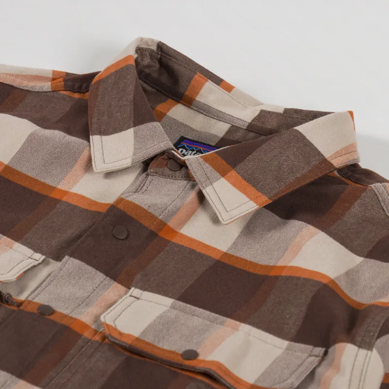 Patagonia Canyonite Flannel Shirt Cliffs Edge Molasses Brown-4