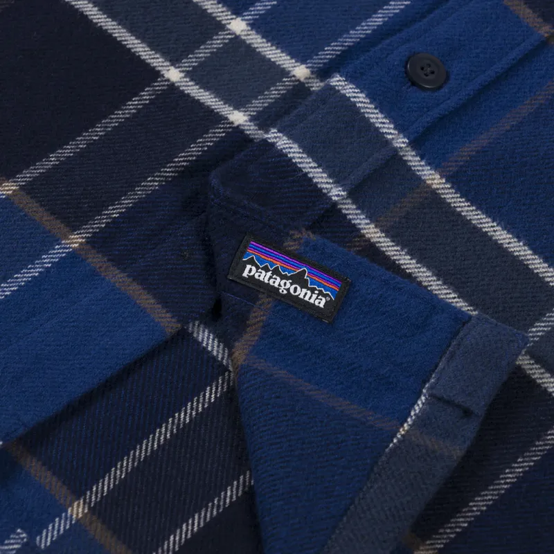 Patagonia Fjord Flannel Shirt Cycles Sunken Blue-7