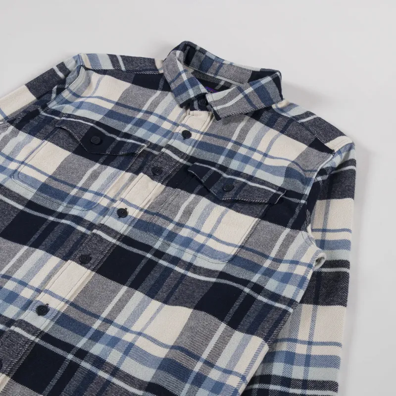 Patagonia Fjord Flannel Shirt Hibernate Sunken Blue-2