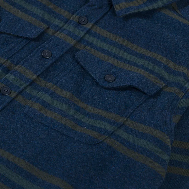 Patagonia Fjord Flannel Shirt Treelined Smolder Blue-4