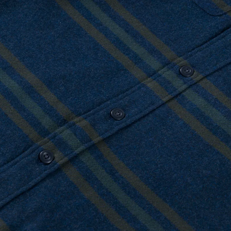 Patagonia Fjord Flannel Shirt Treelined Smolder Blue-5