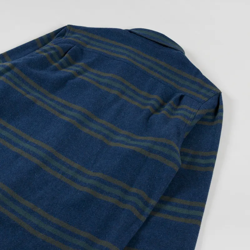 Patagonia Fjord Flannel Shirt Treelined Smolder Blue-3