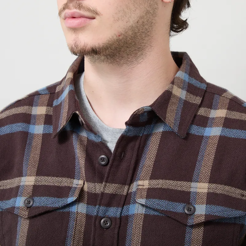 Patagonia Fjord Flannel Shirt Crossing Den Brown-3