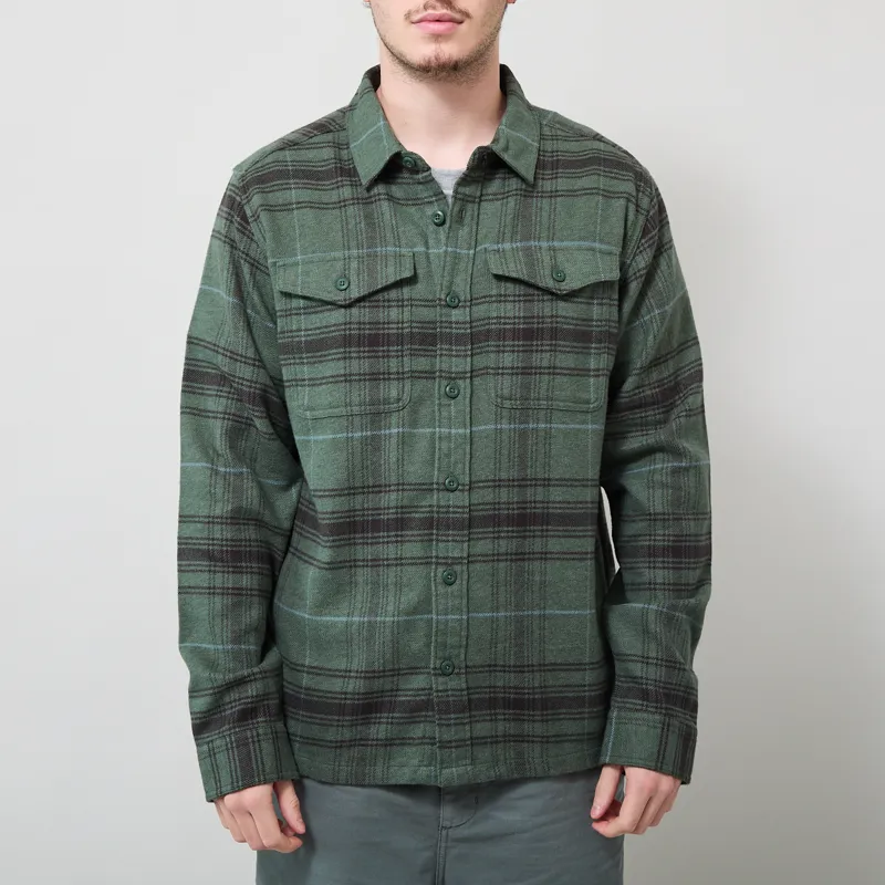 Patagonia Fjord Flannel Shirt Dissolve Treeline Green
