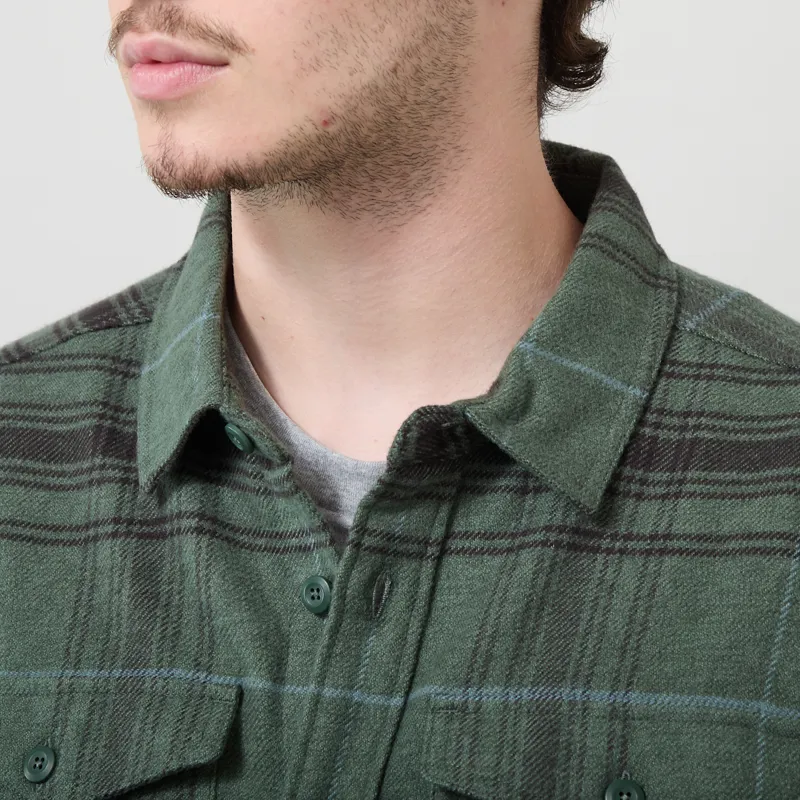 Patagonia Fjord Flannel Shirt Dissolve Treeline Green-3