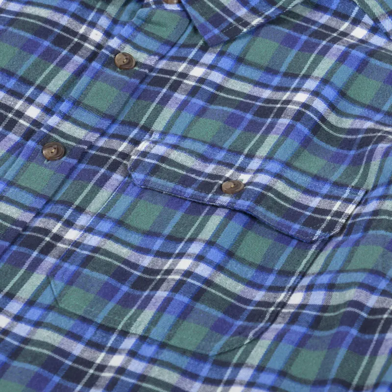 Patagonia Lightweight Fjord Flannel Shirt Nature Walk Smolder Blue-5