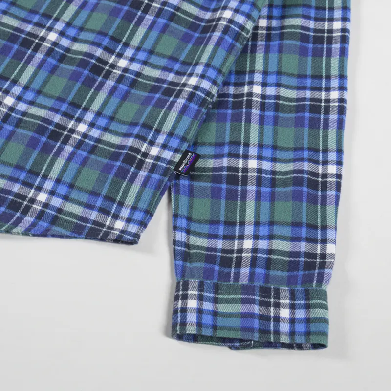 Patagonia Lightweight Fjord Flannel Shirt Nature Walk Smolder Blue-8