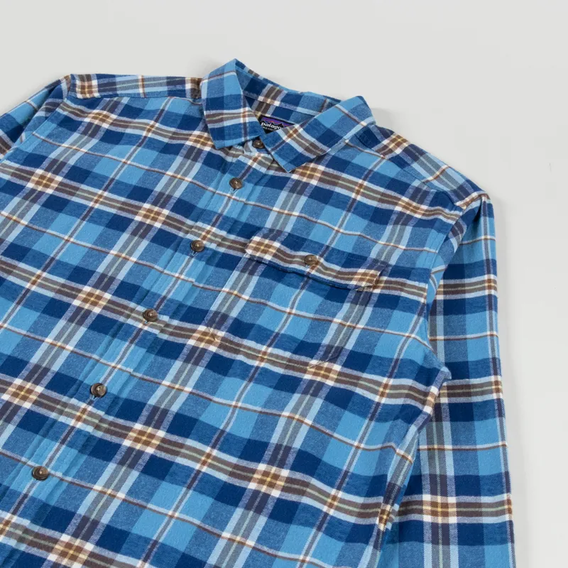 Patagonia Lightweight Fjord Flannel Shirt Prime Shore Blue-2