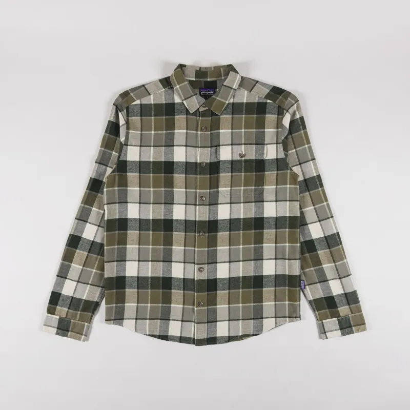 Patagonia Lightweight Fjord Flannel Shirt Rocky Old Growth Green