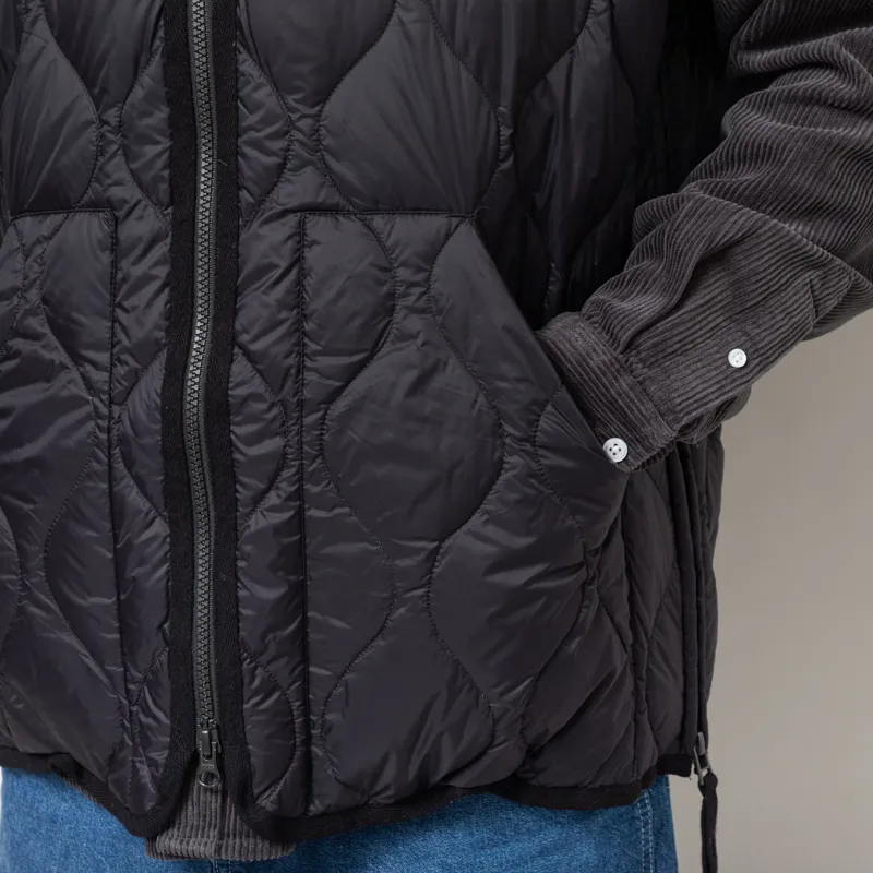 Taion Military V-Neck W-Zip Down Vest Black-7