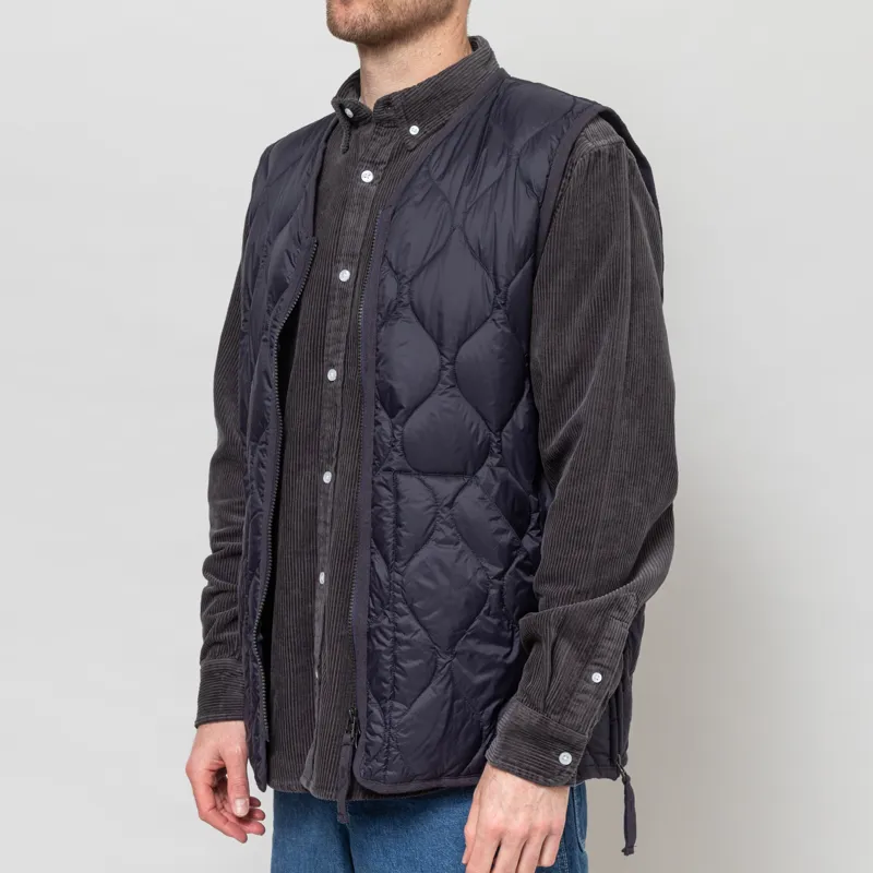 Taion Military V-Neck W-Zip Down Vest Dark Navy-1