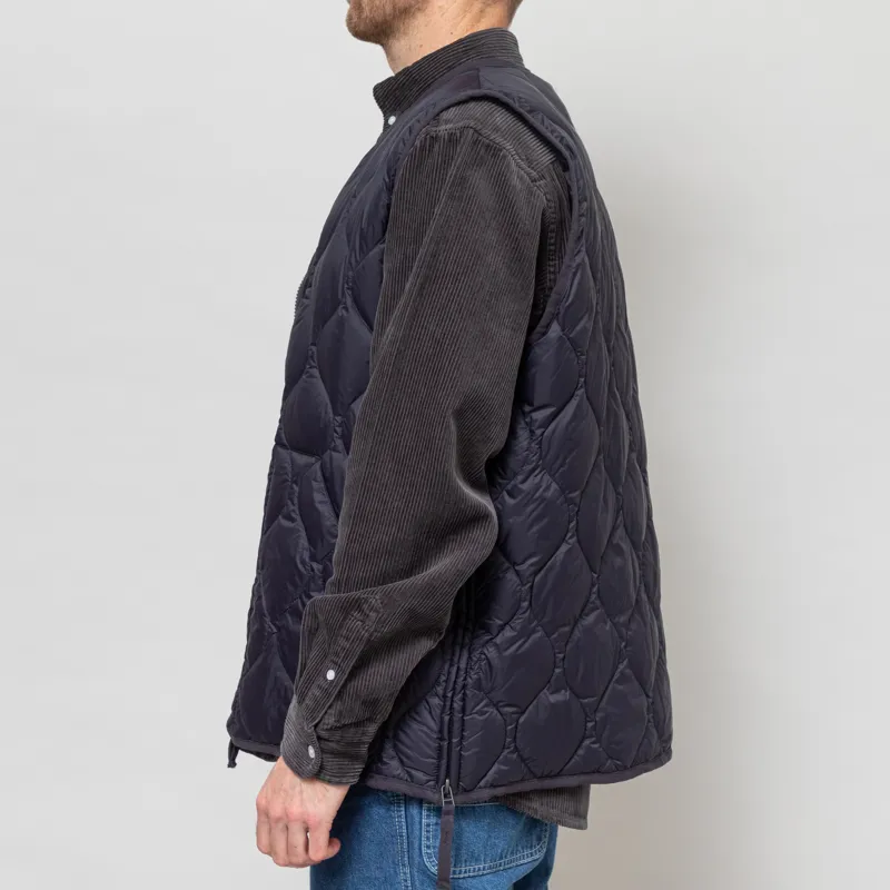 Taion Military V-Neck W-Zip Down Vest Dark Navy-2