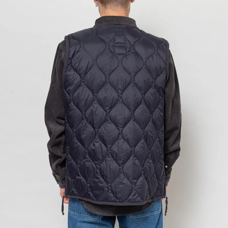 Taion Military V-Neck W-Zip Down Vest Dark Navy-3