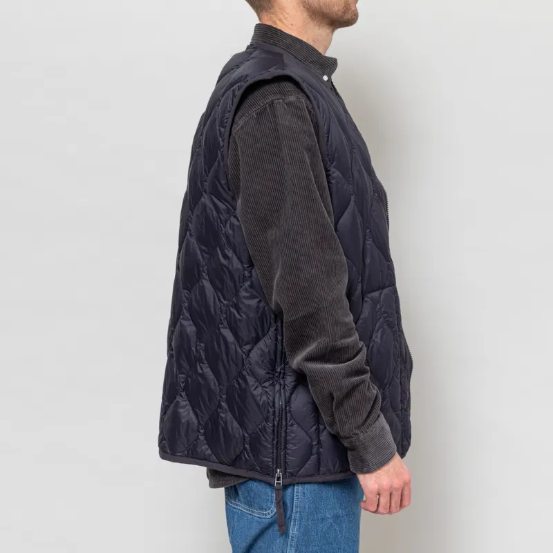 Taion Military V-Neck W-Zip Down Vest Dark Navy-4
