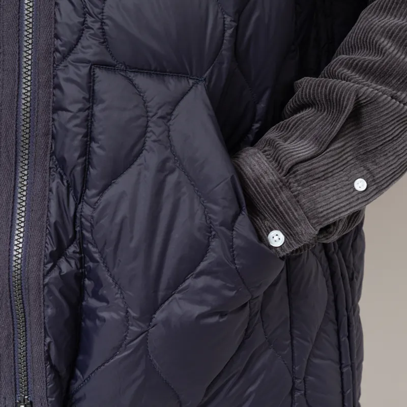 Taion Military V-Neck W-Zip Down Vest Dark Navy-6