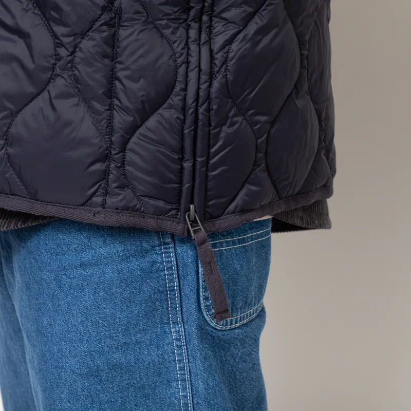 Taion Military V-Neck W-Zip Down Vest Dark Navy-9