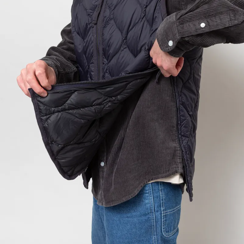 Taion Military V-Neck W-Zip Down Vest Dark Navy-8