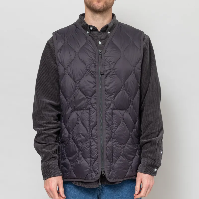 Taion Military V-Neck W-Zip Down Vest Dark Charcoal