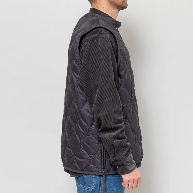 Taion Military V-Neck W-Zip Down Vest Dark Charcoal-5
