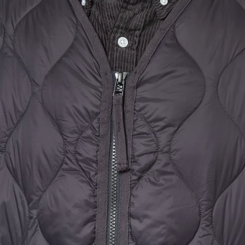 Taion Military V-Neck W-Zip Down Vest Dark Charcoal-7