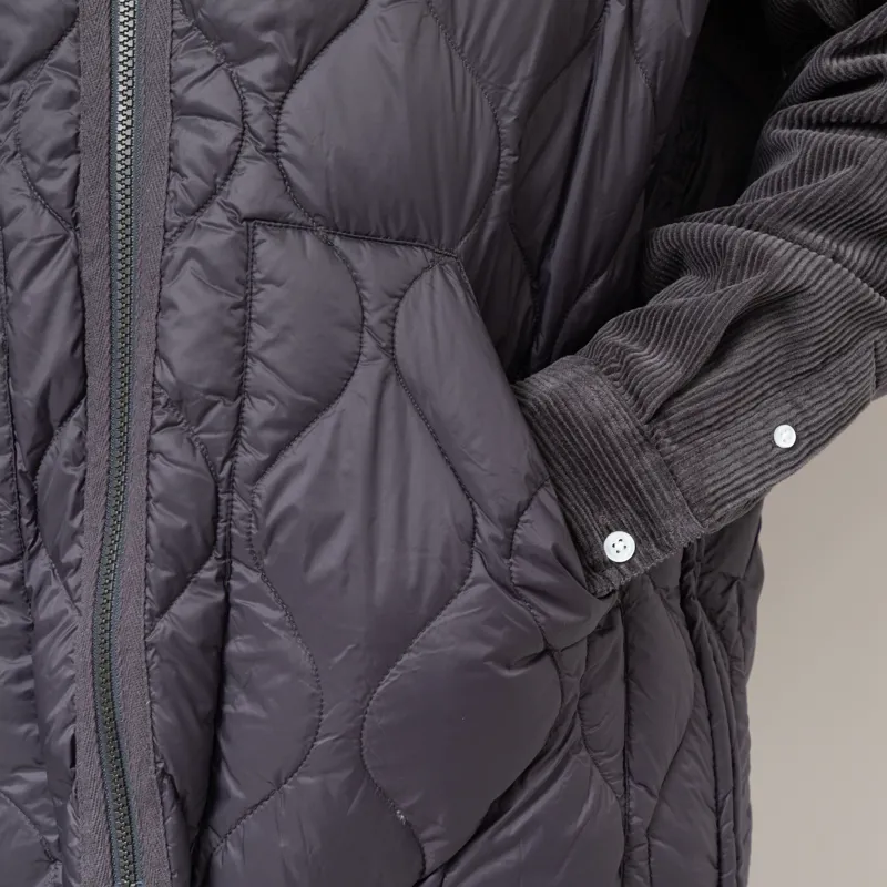 Taion Military V-Neck W-Zip Down Vest Dark Charcoal-10