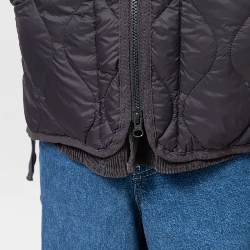 Taion Military V-Neck W-Zip Down Vest Dark Charcoal-9